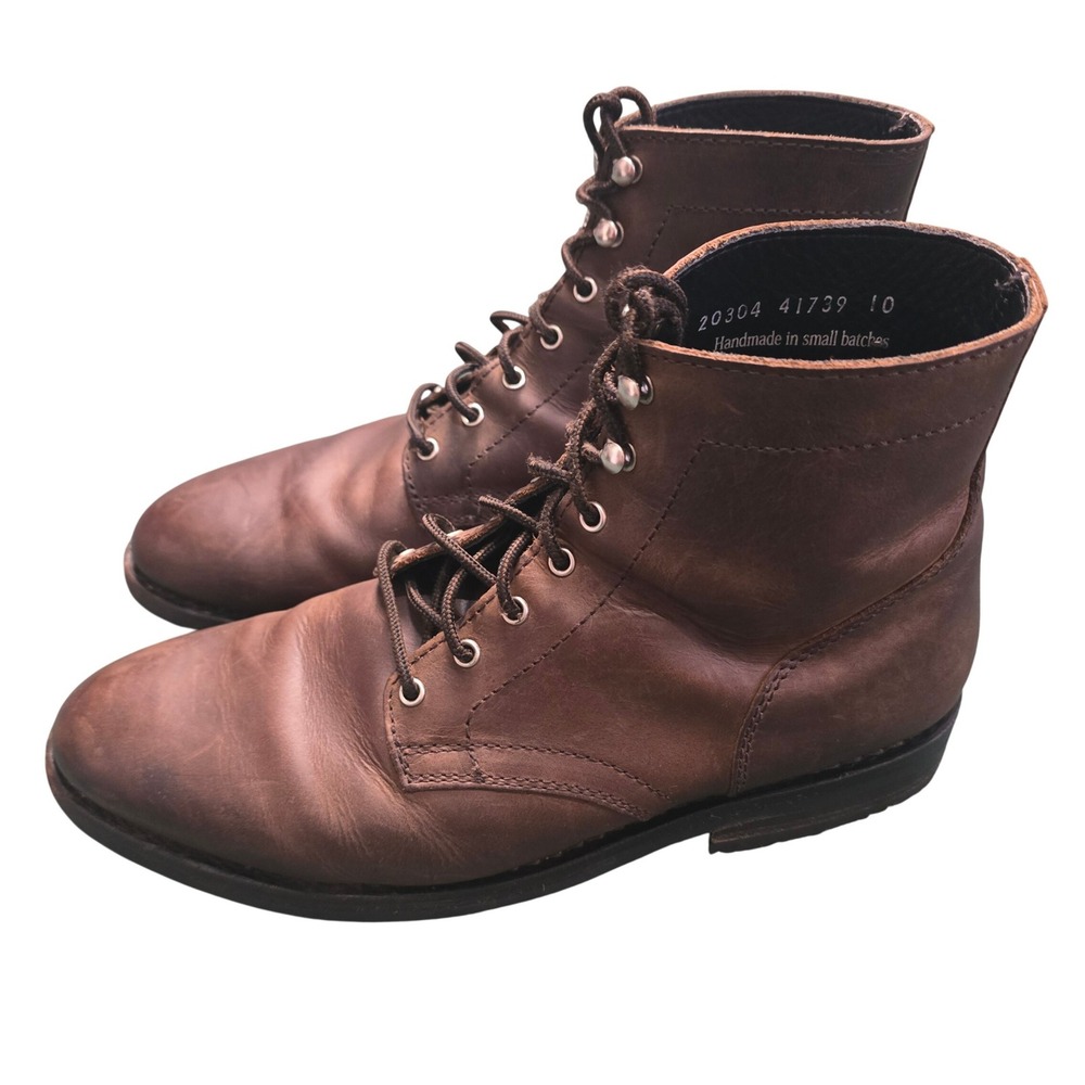 Thursday Boot Heritage Captain Brown Leather Lace Up Work Boots 10 Mens Lug Sole